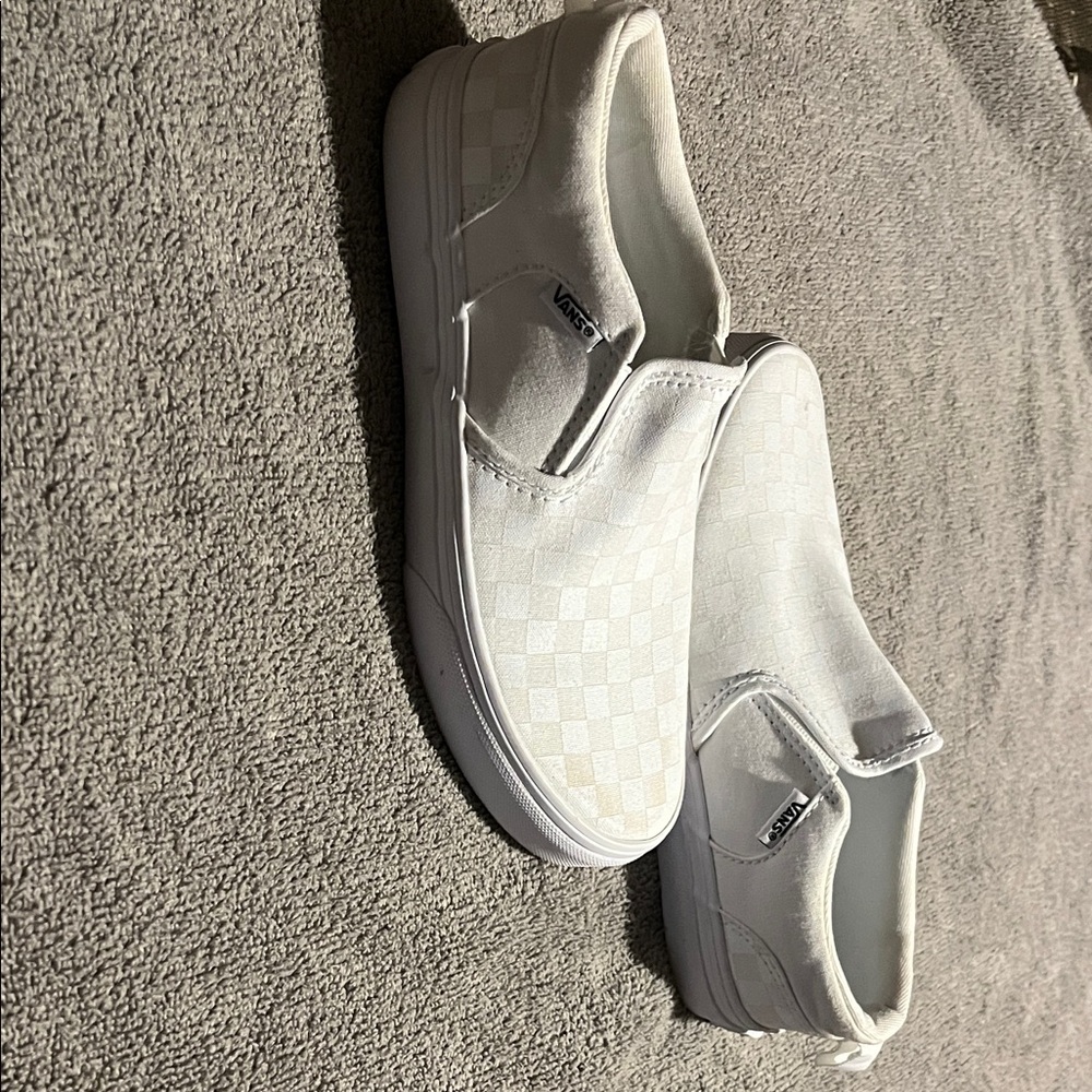 Vans Classic White Checkered Slip-Ons